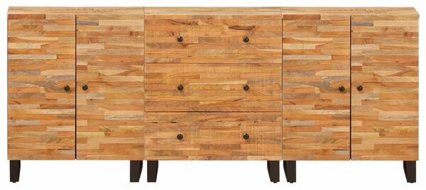 Széf 3 pcs Barna 60 x 33 x 75 cm Tömör Mangófát