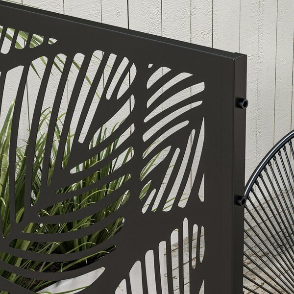 Outsunny Paravan decorativ pentru exterior, 122x45x198 cm Negru