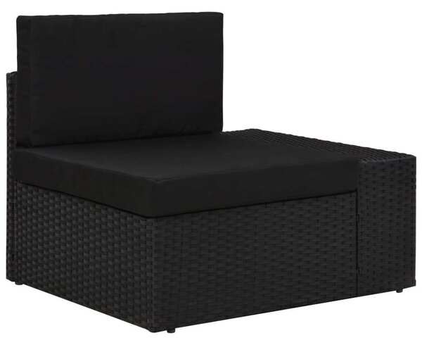 Polyrattan Kerti Ülőgarnitúra - 5 részes - Fekete