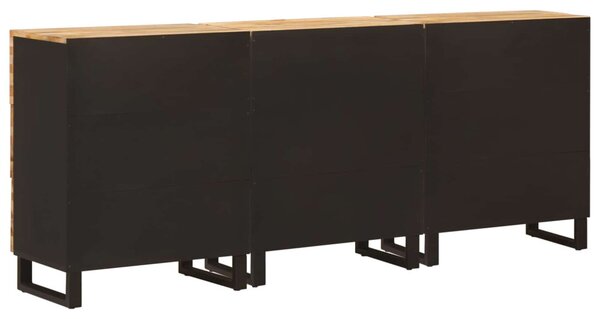 Széf 3 pcs Barna 60 x 33 x 75 cm Tömör Mangófát