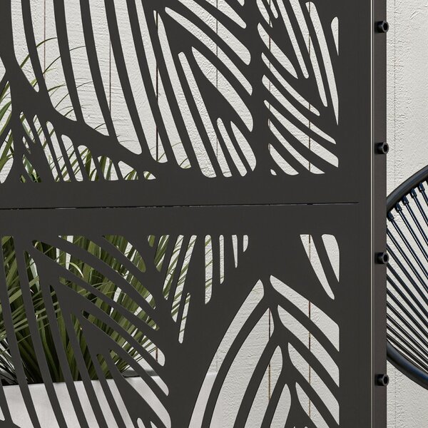 Outsunny Paravan decorativ pentru exterior, 122x45x198 cm Negru