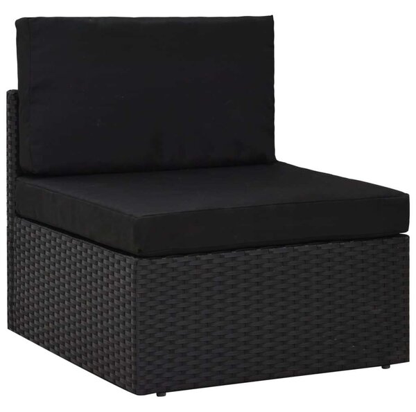 VidaXL Polyrattan Kerti Ülőgarnitúra - 9 részes - Fekete