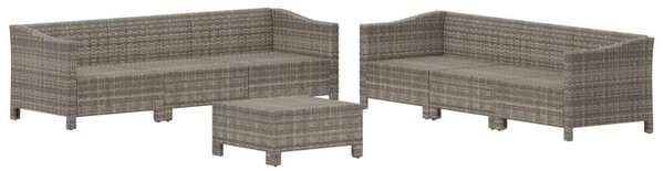 VidaXL Polyrattan Kerti Ülőgarnitúra - 7 részes - Szürke