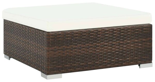 VidaXL 7-részes barna polyrattan kerti bútorszett párnákkal