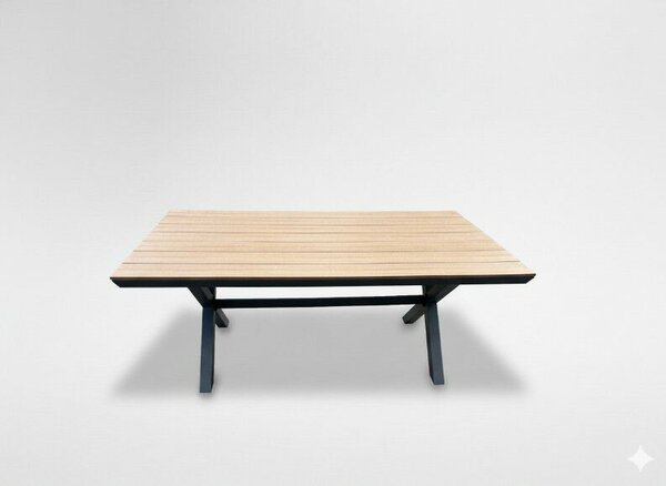 Alumínium kerti asztal Polywood asztallappal 180 × 100 × 75 cm