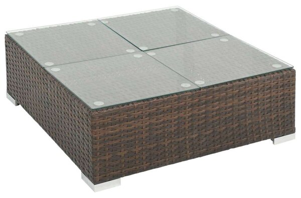 VidaXL 7-részes barna polyrattan kerti bútorszett párnákkal