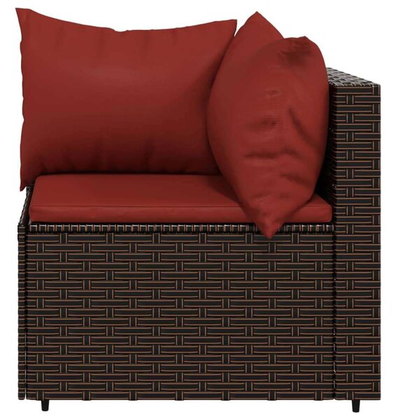 Polyrattan Kerti Ülőgarnitúra - 3 részes - Barna