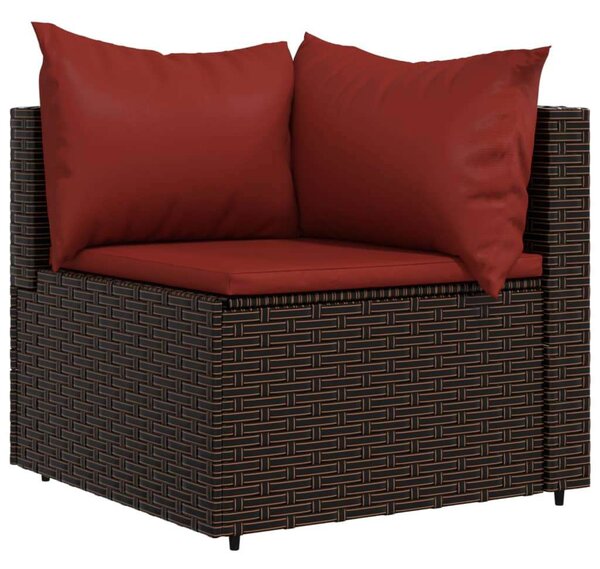 Polyrattan Kerti Ülőgarnitúra - 3 részes - Barna