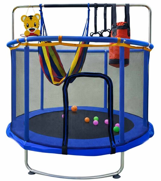 Gyermek trambulin kerti labda háló kosárlabda 150cm kék