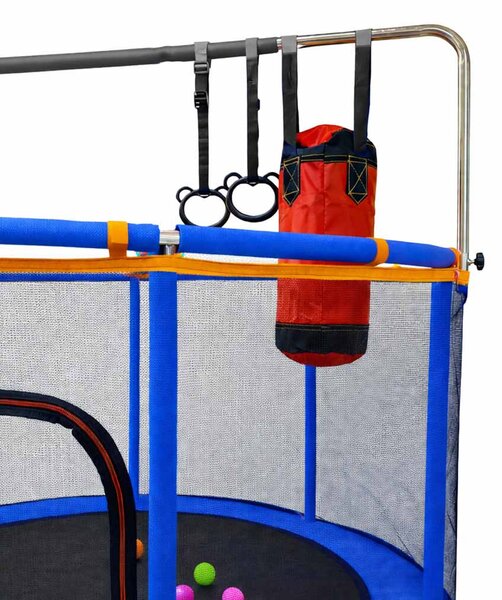 Gyermek trambulin kerti labda háló kosárlabda 150cm kék