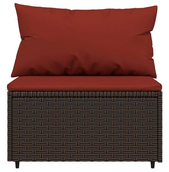 Polyrattan Kerti Ülőgarnitúra - 3 részes - Barna