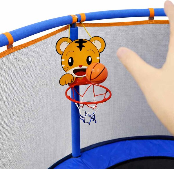 Gyermek trambulin kerti labda háló kosárlabda 150cm kék