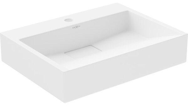 Mexen Ava konglomerát pult mosdó 1/O 50 x 38 cm, fehér - 23015001