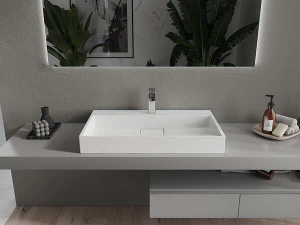 Mexen Ava pult feletti mosdókagyló konglomerátumból 1/O 80 x 46 cm, fehér - 23018001