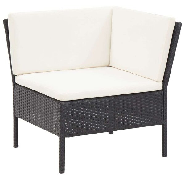 Polyrattan Kerti Bútorszett - 8 részes - Fekete