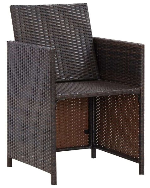Kültéri Polyrattan Étkezőszett - 9 részes - Barna