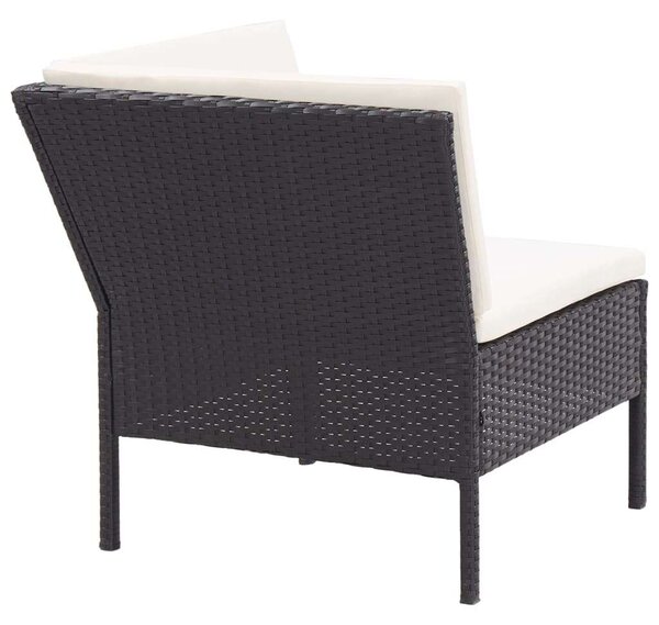 Polyrattan Kerti Bútorszett - 8 részes - Fekete