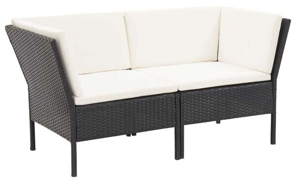 Polyrattan Kerti Bútorszett - 8 részes - Fekete