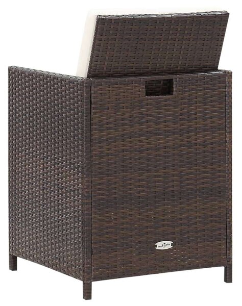 Kültéri Polyrattan Étkezőszett - 9 részes - Barna