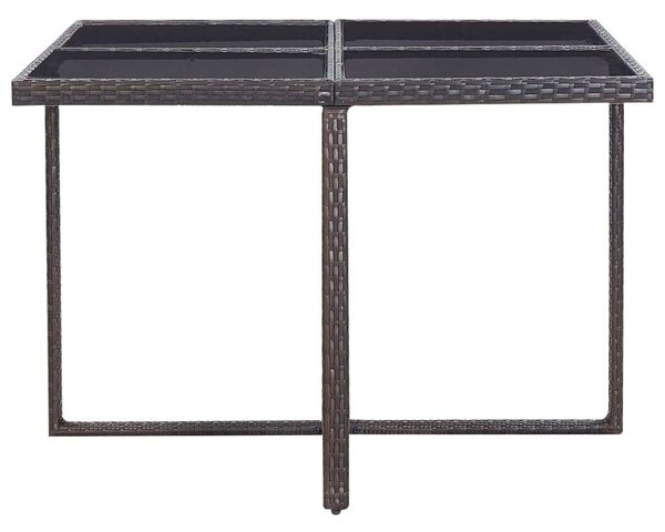 Kültéri Polyrattan Étkezőszett - 9 részes - Barna