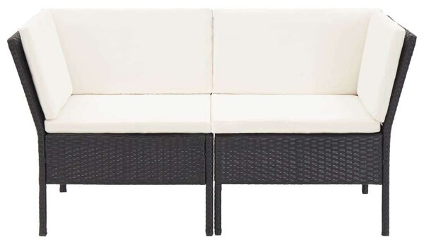 Polyrattan Kerti Bútorszett - 8 részes - Fekete