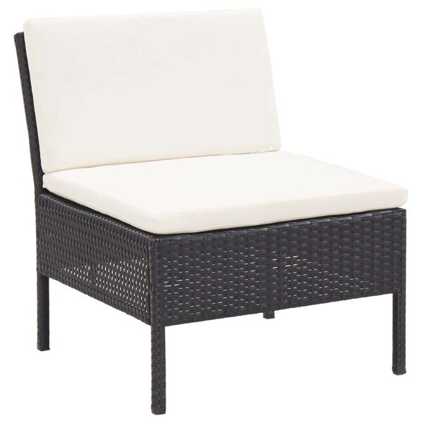 Polyrattan Kerti Bútorszett - 8 részes - Fekete