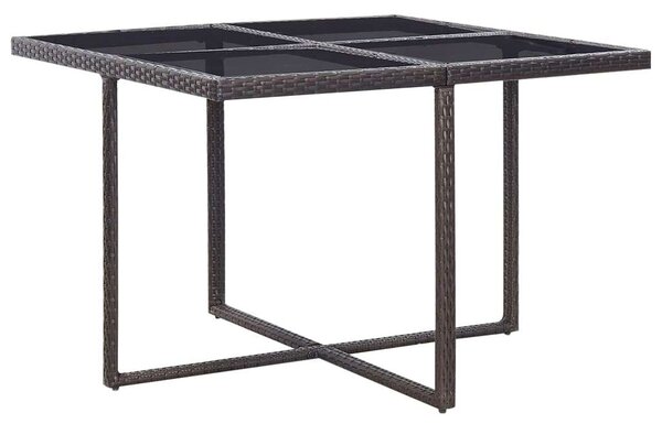 Kültéri Polyrattan Étkezőszett - 9 részes - Barna