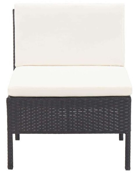 Polyrattan Kerti Bútorszett - 8 részes - Fekete