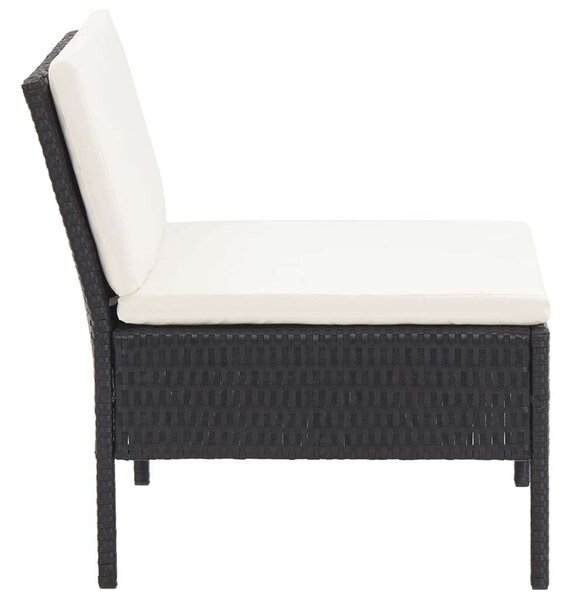 Polyrattan Kerti Bútorszett - 8 részes - Fekete