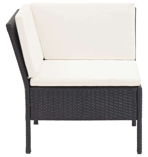 Polyrattan Kerti Bútorszett - 8 részes - Fekete