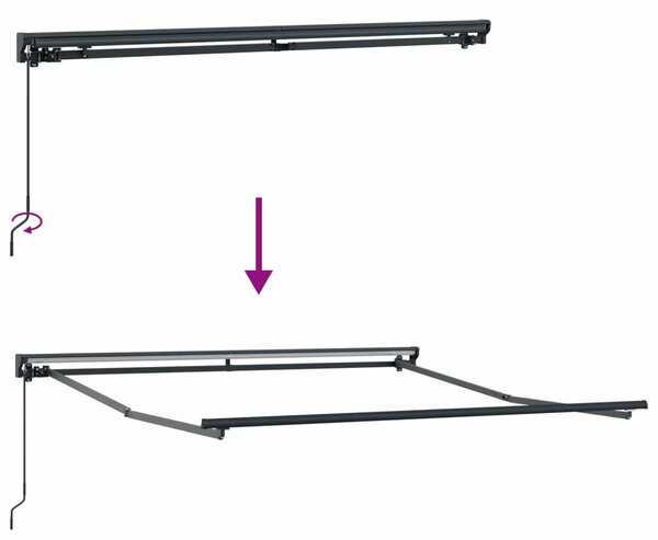Behúzható napellenző Sárga és Szürke 300 x 250 cm