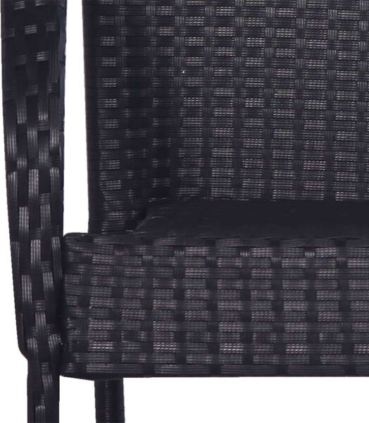 Black Polyrattan Kerti Étkezőgarnitúra - 7 részes