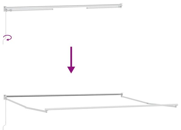 Napernyő Fehér 5 x 3 m Fém