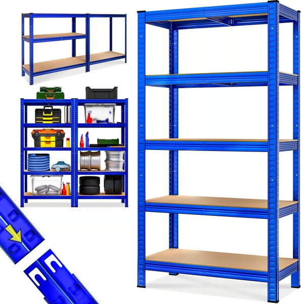 HEAVY nagy teherbírású polc, max 875kg, 90x40x180cm, kék Monzana