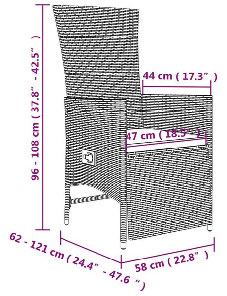 Polyrattan Kerti Étkezőgarnitúra - 7 részes - Bézs