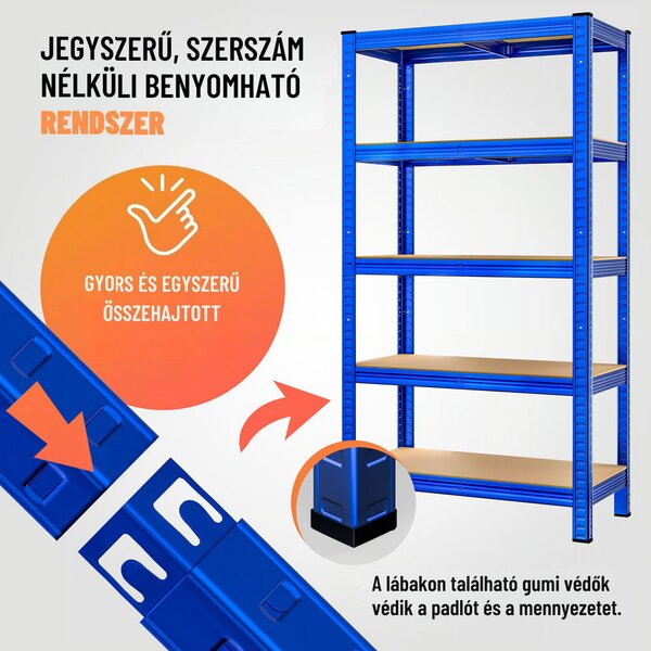 HEAVY nagy teherbírású polc, max 875kg, 90x40x180cm, kék Monzana