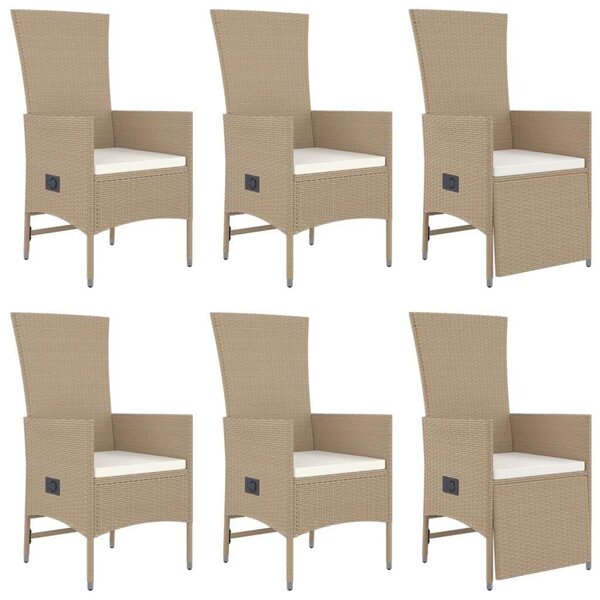 Polyrattan Kerti Étkezőgarnitúra - 7 részes - Bézs
