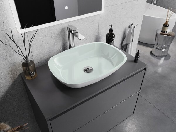 Mexen Araks 54 x 39 cm-es fehér üvegasztali mosdókagyló - 24155430
