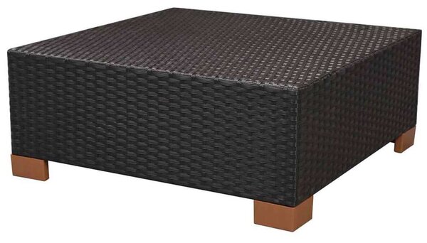 VidaXL 10-részes fekete polyrattan kerti bútorszett párnákkal