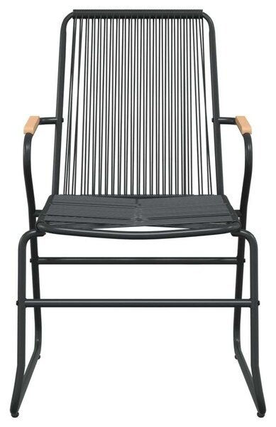 VidaXL 5 részes fekete PVC rattan kerti étkezőgarnitúra