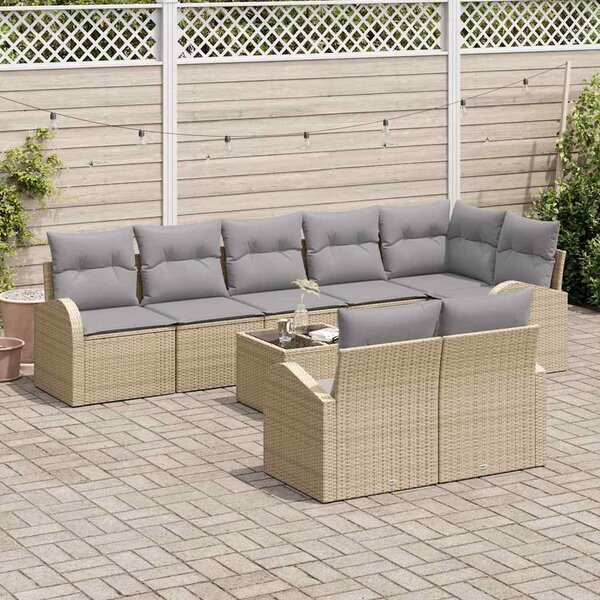 Kerti Kanapé Szett Barna és szürke 55 x 55 x 37 cm polirattan