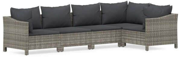 VidaXL Polyrattan Kerti Ülőgarnitúra - 5 részes - Szürke