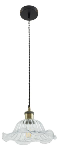 Függőlámpa Lindby, Ludowika, dimmable, Átlátszó, Étkező, Üveg, Antik