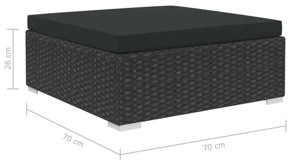 Polyrattan Kerti Bútorszett - 10 részes - Fekete