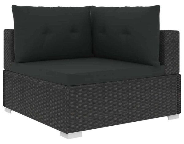 Polyrattan Kerti Bútorszett - 10 részes - Fekete