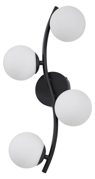 Fali Lámpa Lindby, Josiana, dimmable, Fekete, Nappali, Üveg, Modern