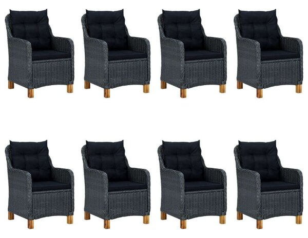Polyrattan Kültéri Étkezőgarnitúra - 9 részes