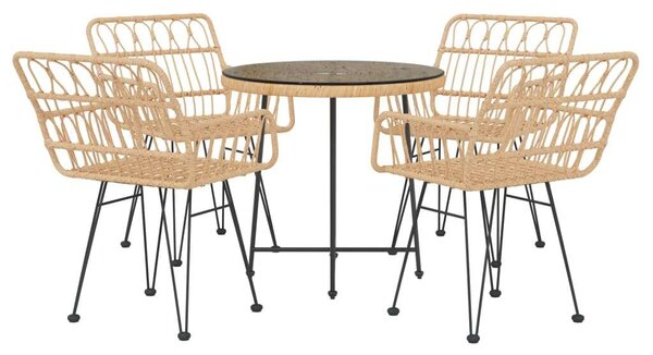 VidaXL Polyrattan Kerti Étkezőgarnitúra - 5 részes