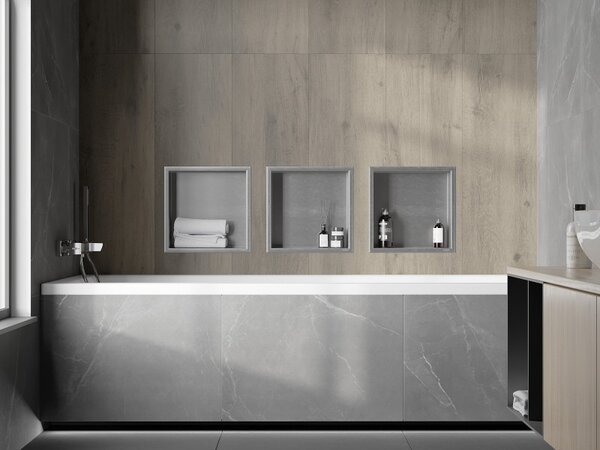 Mexen X-Wall-R 30 x 30 cm-es peremes mélyedéses polc, inox - 1910303010