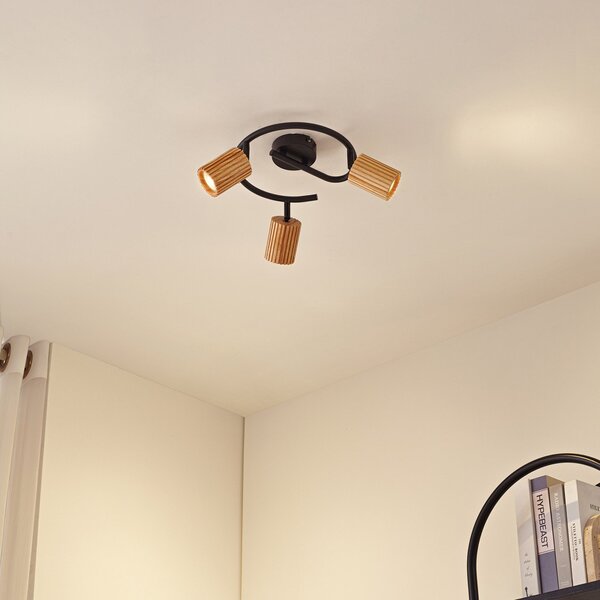 Mennyezeti Lámpa Lindby, Stralino, dimmable, Fa, Folyosó, Fa, Modern
